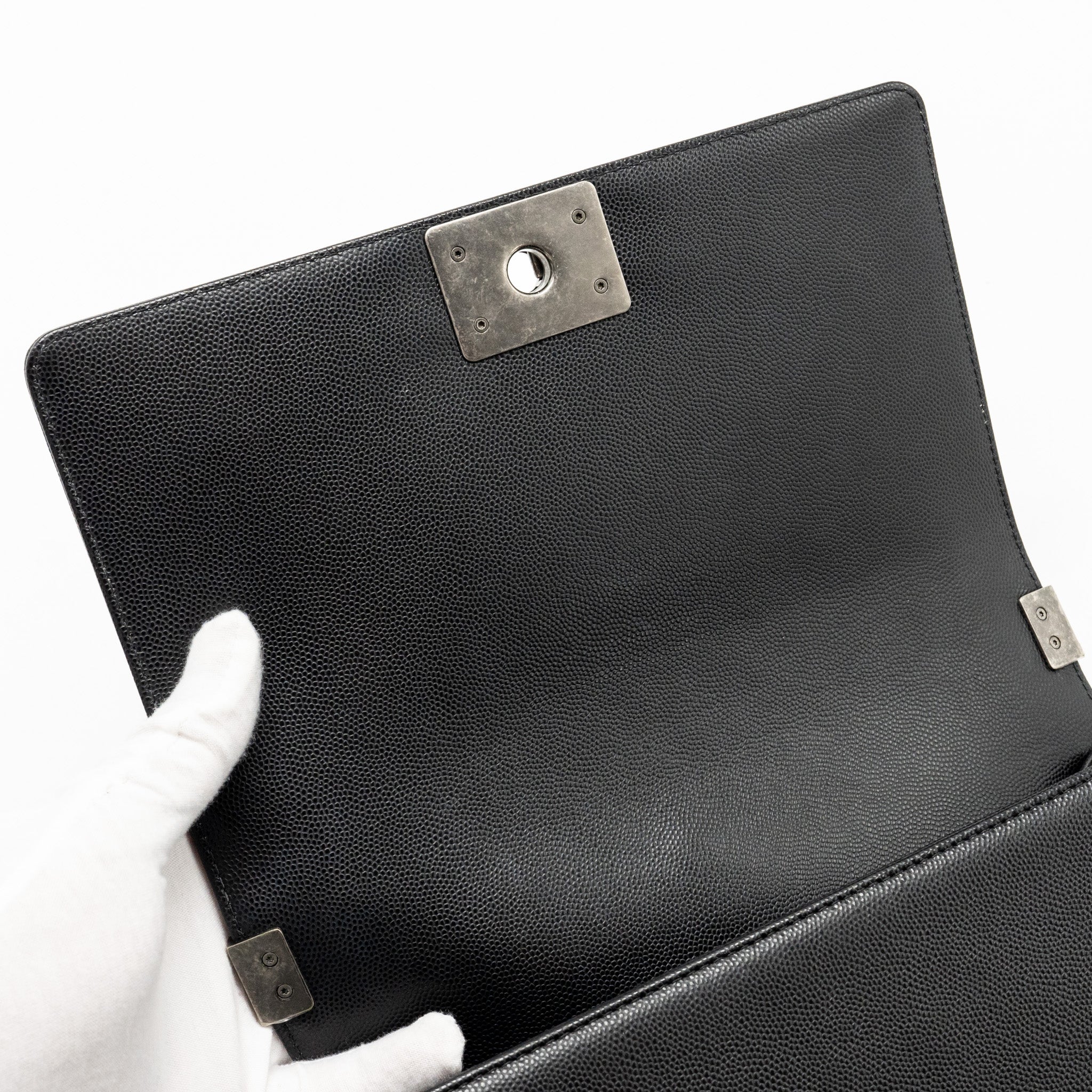 Chanel Medium Boy Bag Caviar Black  (Microchip)