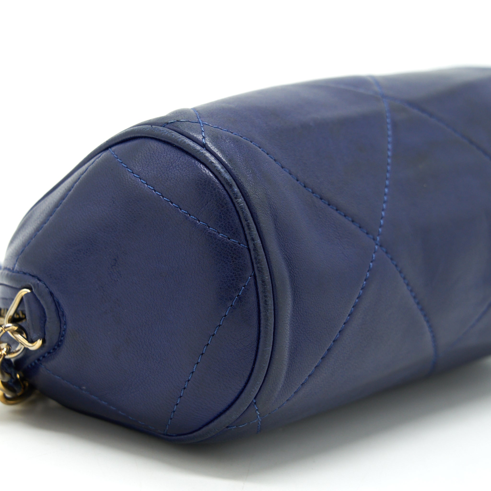 Chanel Vintage Barrel Bag Lambskin Navy