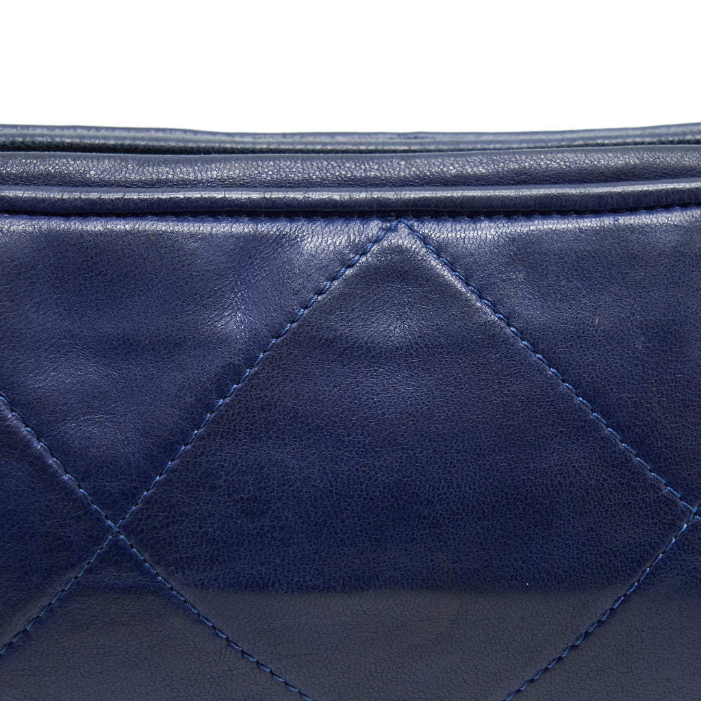 Chanel Vintage Barrel Bag Lambskin Navy