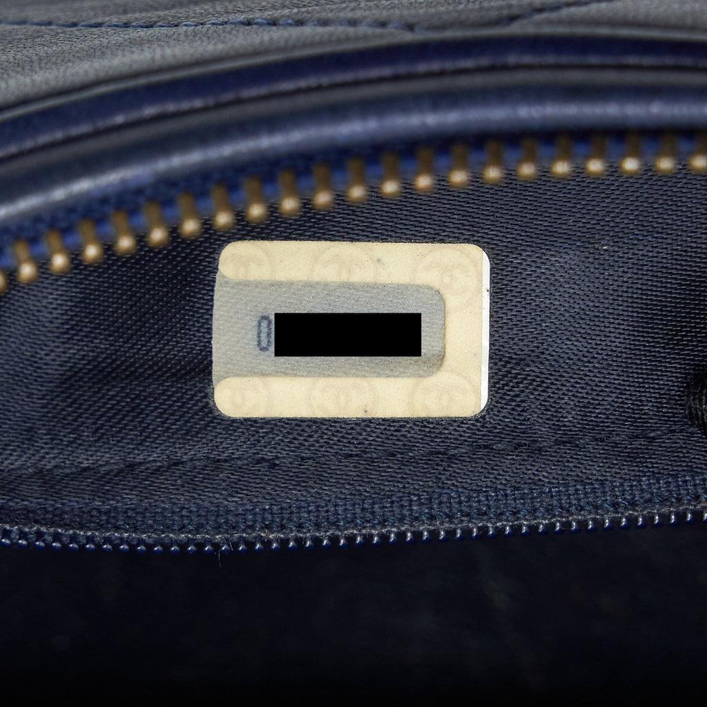 Chanel Vintage Barrel Bag Lambskin Navy