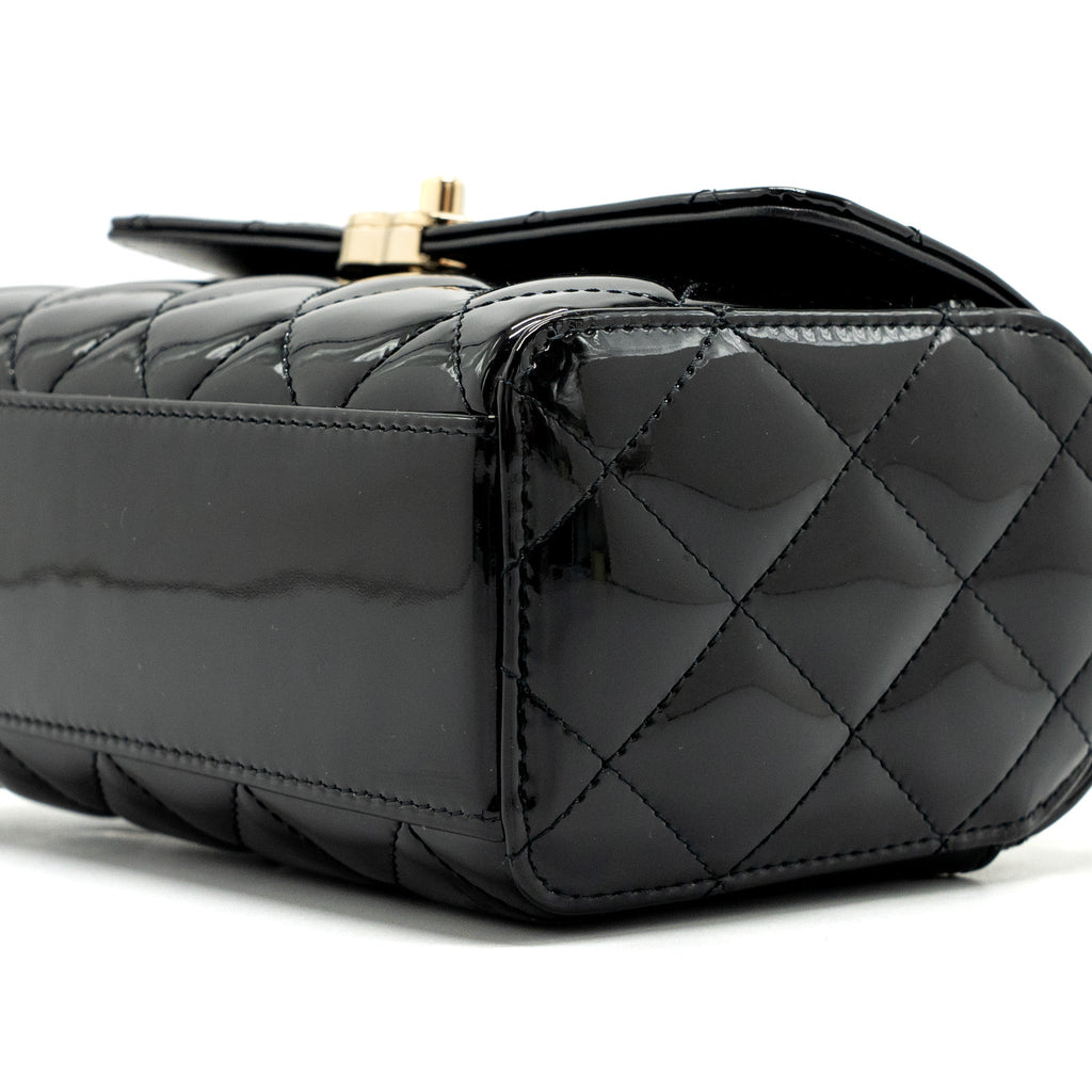 Chanel Small Trendy CC Dual Flap Bag patent black L (microchip)