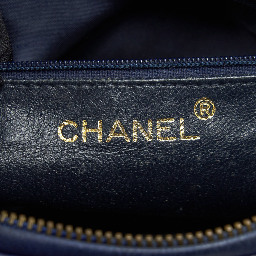Chanel Vintage Barrel Bag Lambskin Navy