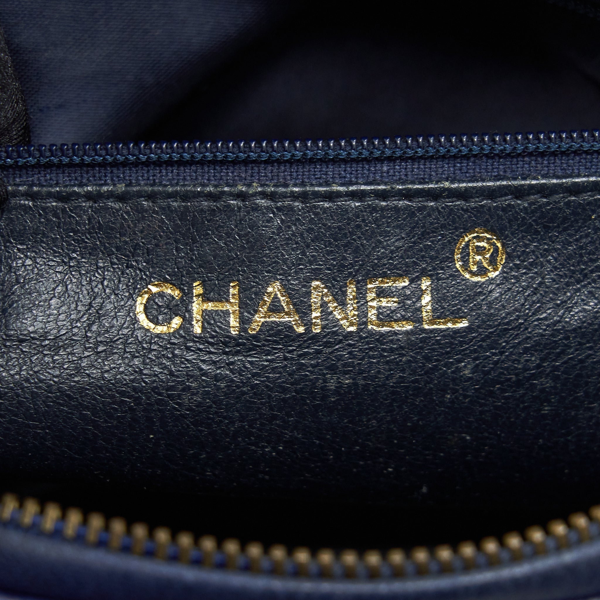 Chanel Vintage Barrel Bag Lambskin Navy