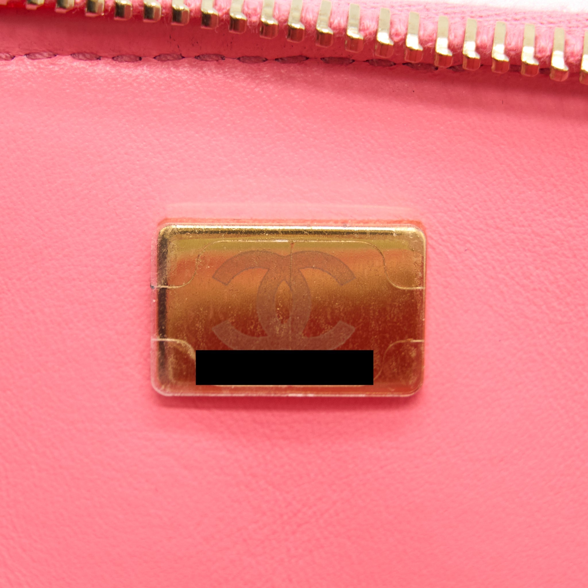 Chanel 22S Letter Top Handle Small Vanity Case Caviar Pink Brushed