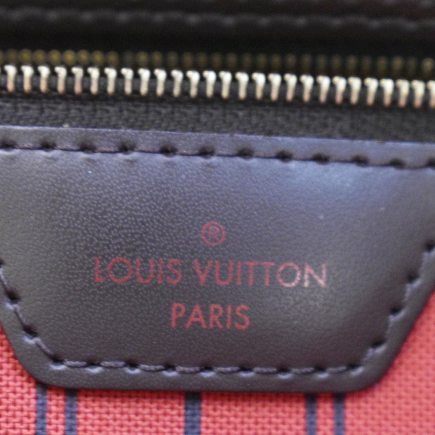 LOUIS VUITTON Neverfull MM Damier Ebene Tote Bag Brown