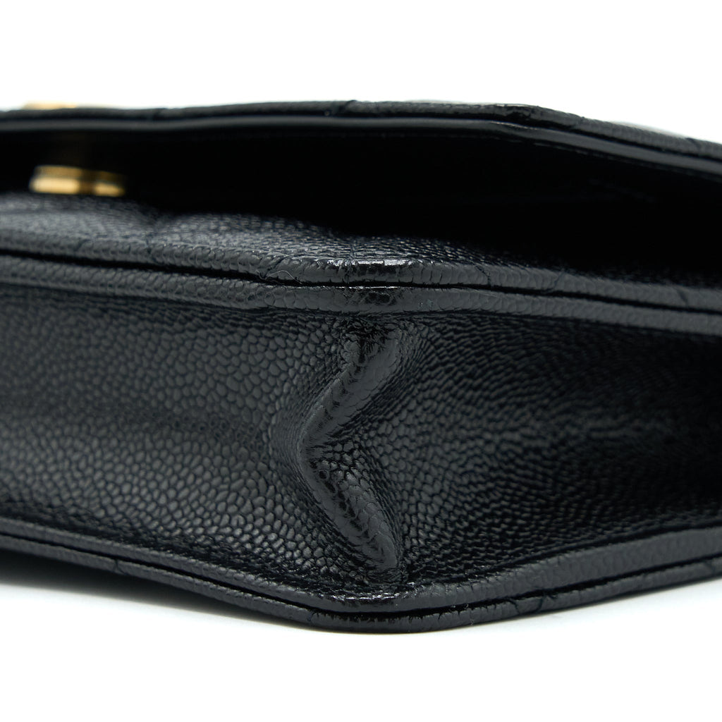Chanel Top Handle Wallet On Chain Caviar Black