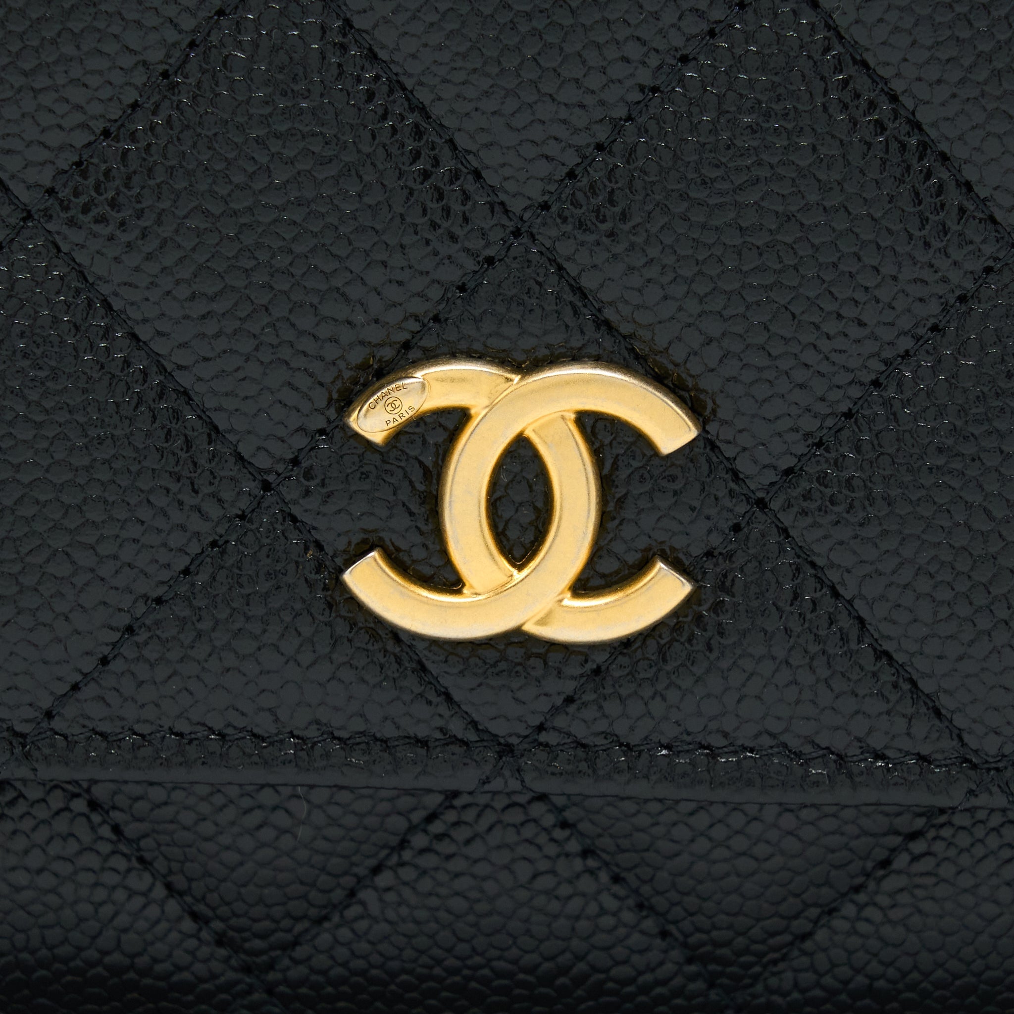 Chanel Top Handle Wallet On Chain Caviar Black