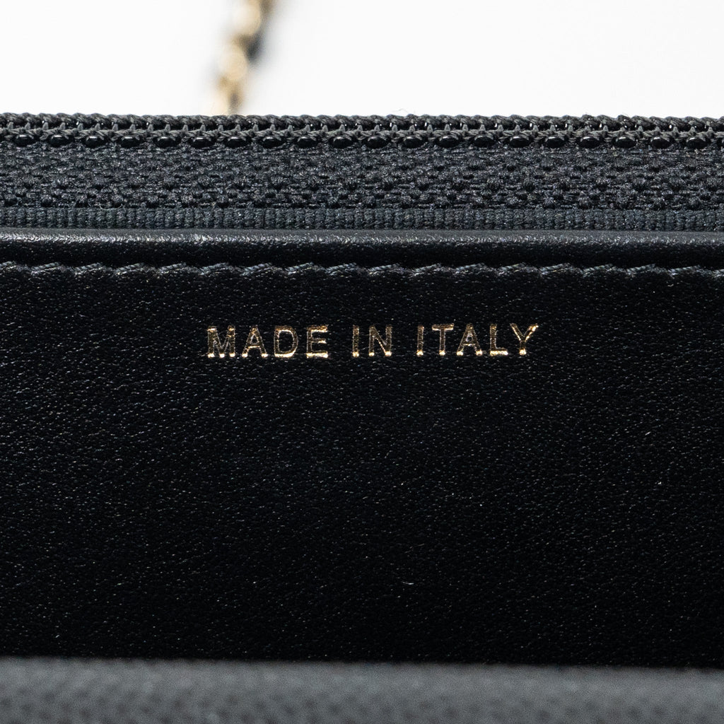 Chanel Detailed Logo Wallet On Chain Black Caviar L (microchip)