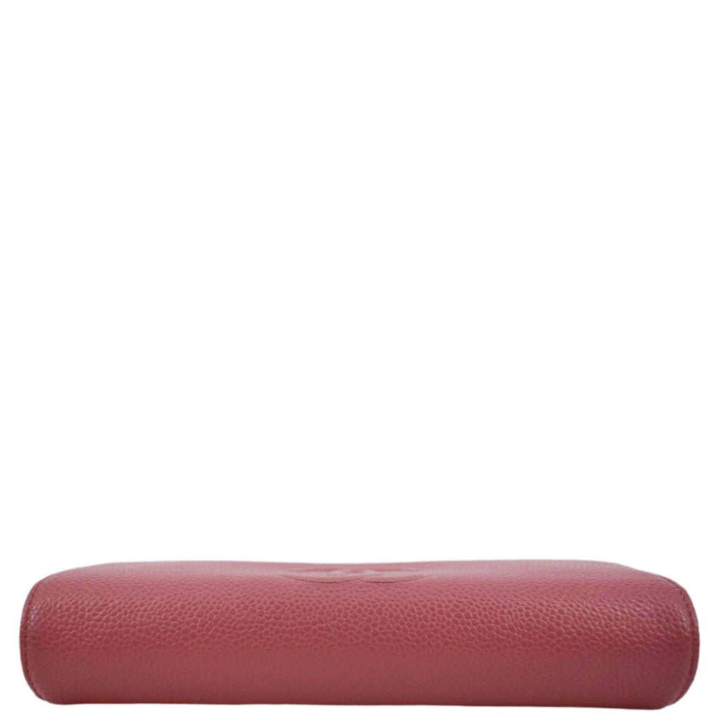 CHANEL Timeless CC Flap Caviar Leather Wallet Pink