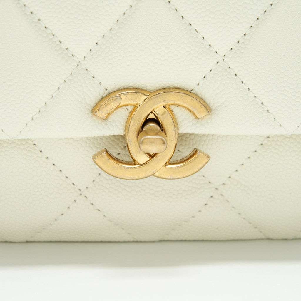 Chanel 22S Melody Medium Flap Bag Caviar White  (Microchip)