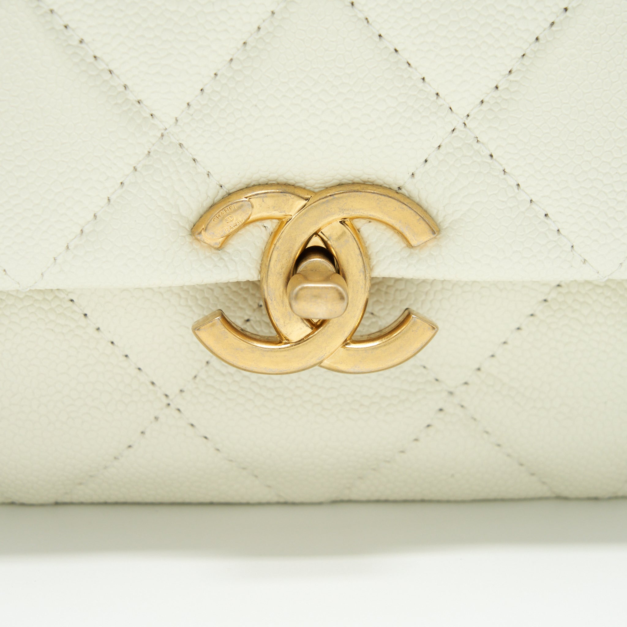 Chanel 22S Melody Medium Flap Bag Caviar White  (Microchip)