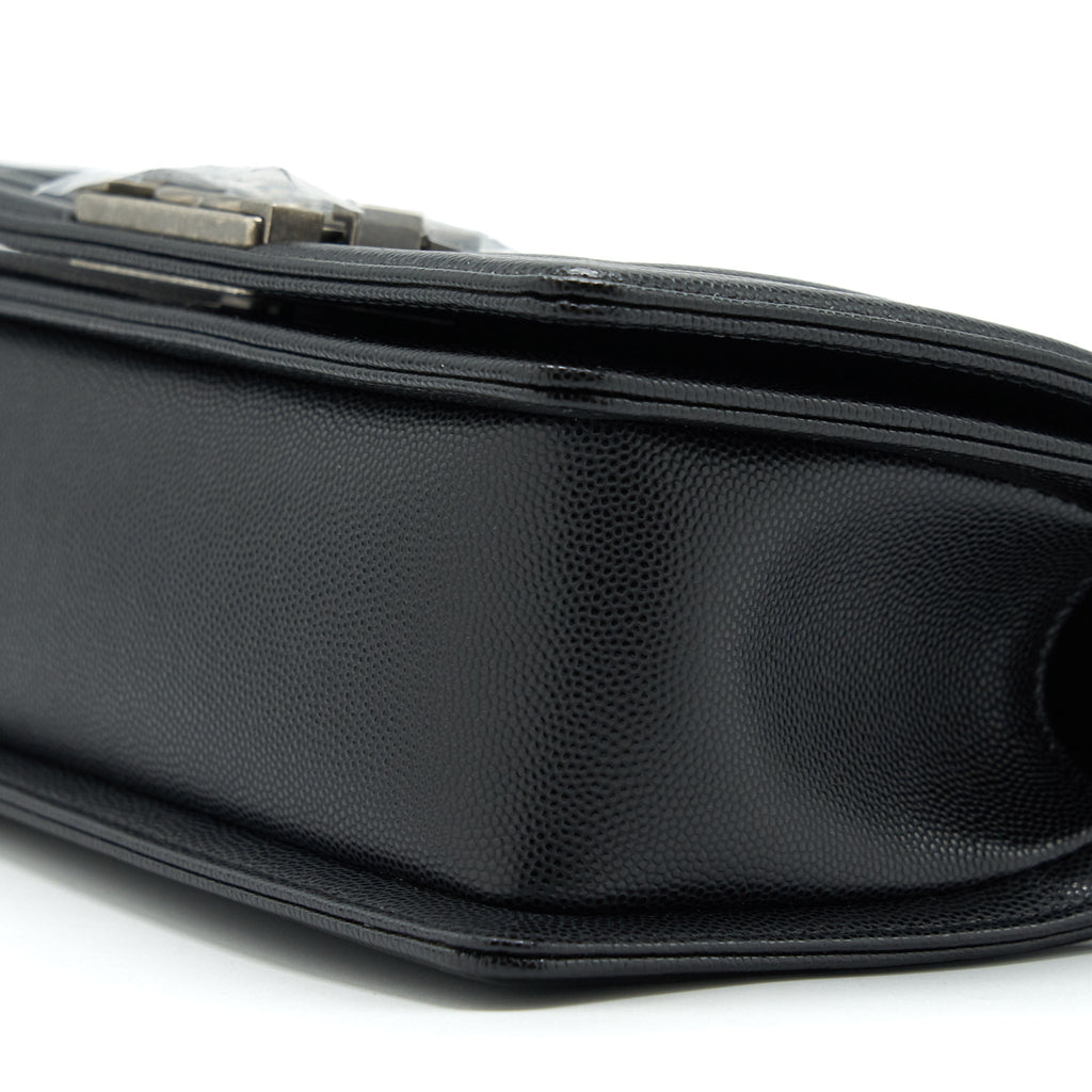 Chanel Small Boy Bag Caviar Black Ruthenium Sliver Hardware