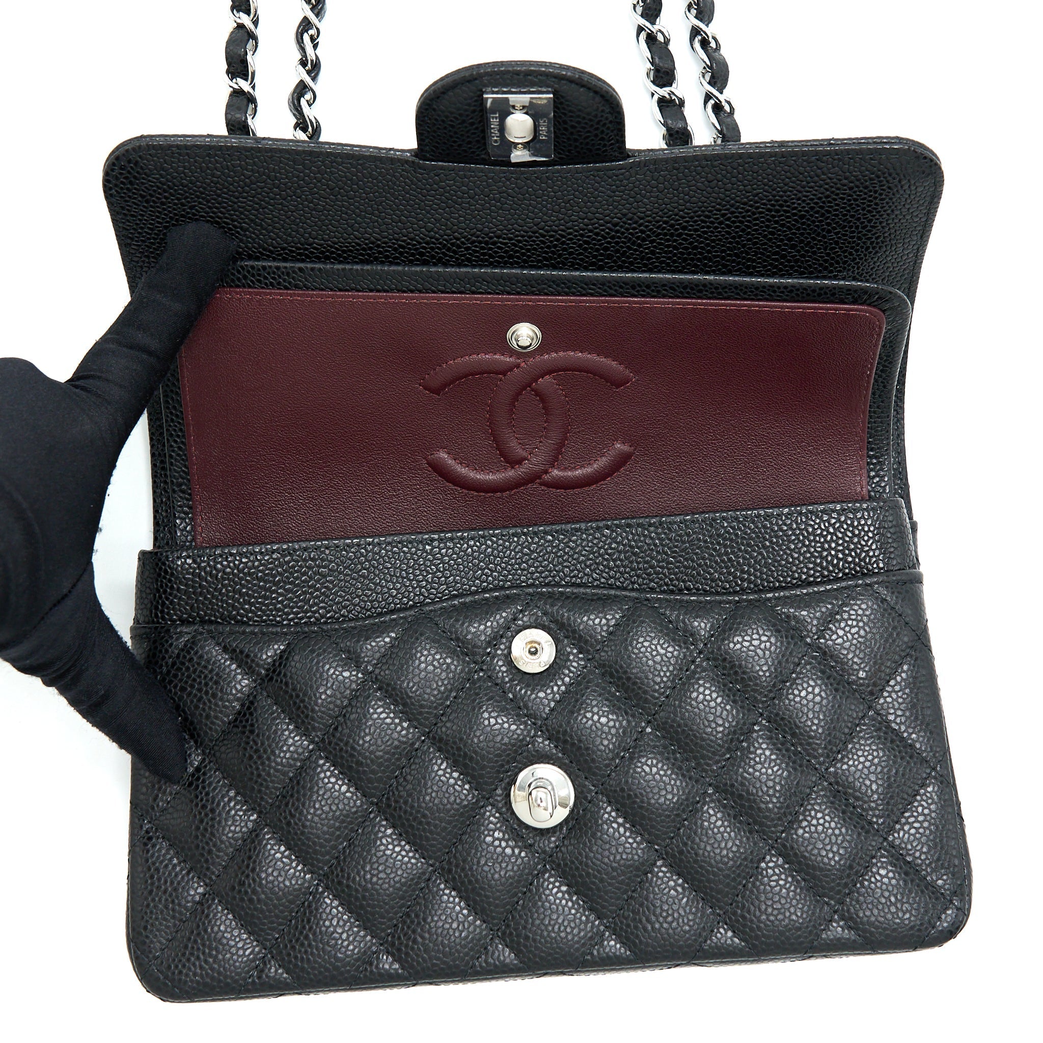 Chanel Small Classic Flap Bag Caviar Black