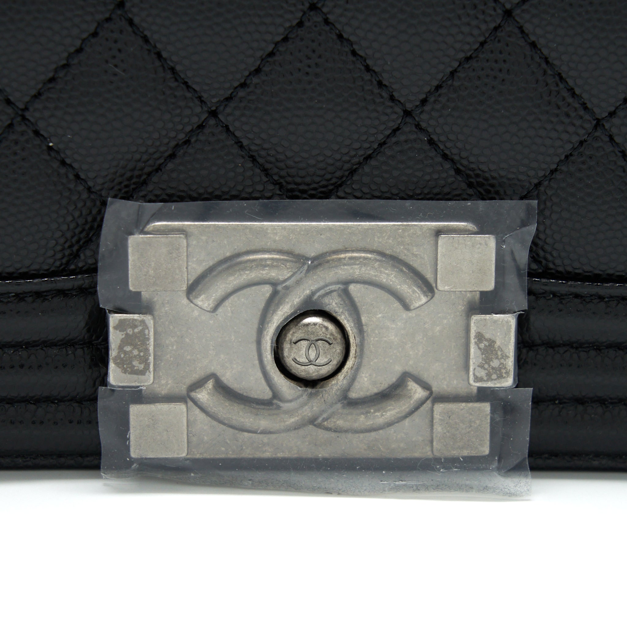 Chanel Small Boy Bag Caviar Black Ruthenium Sliver Hardware