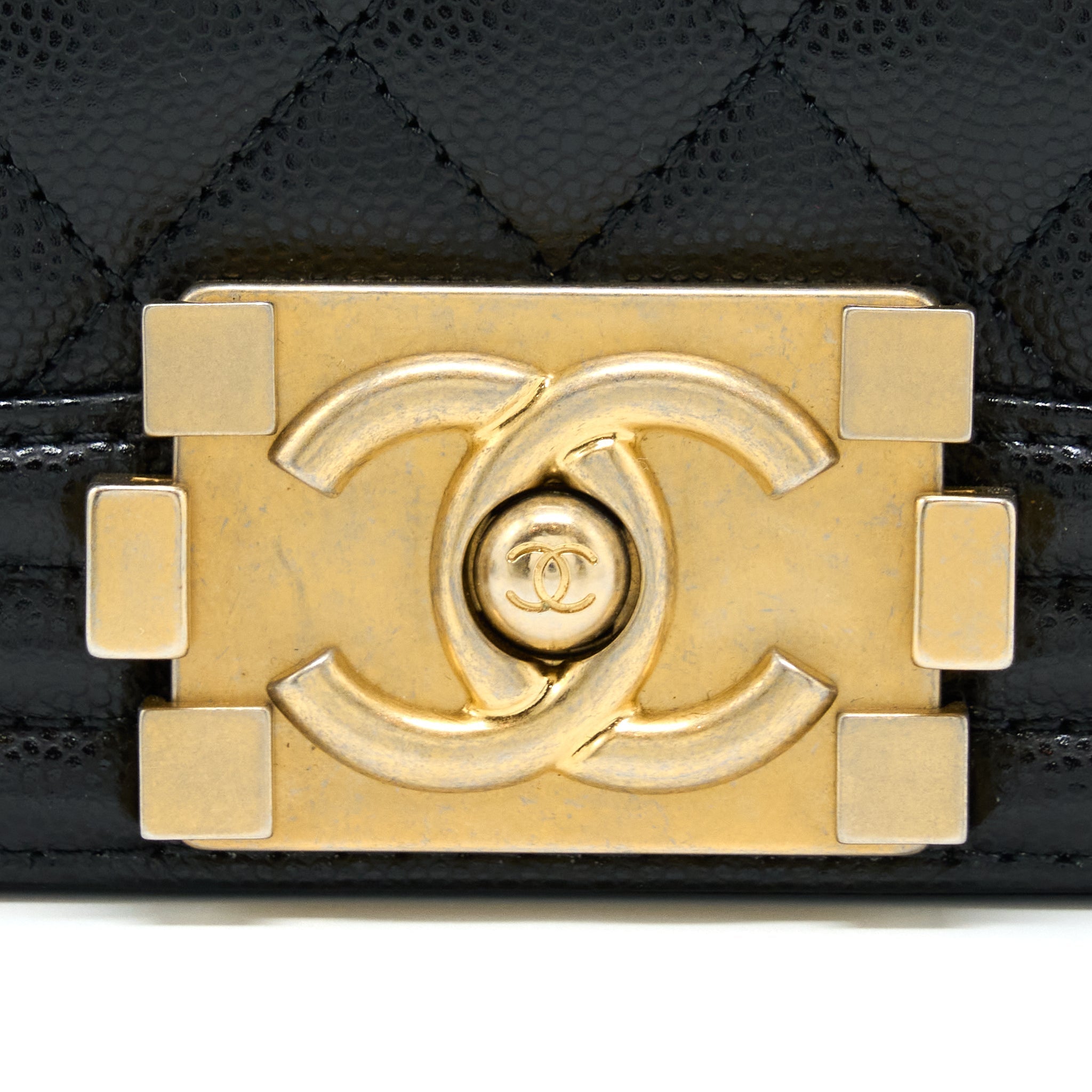 Chanel Medium Boy Bag Caviar Black Brushed