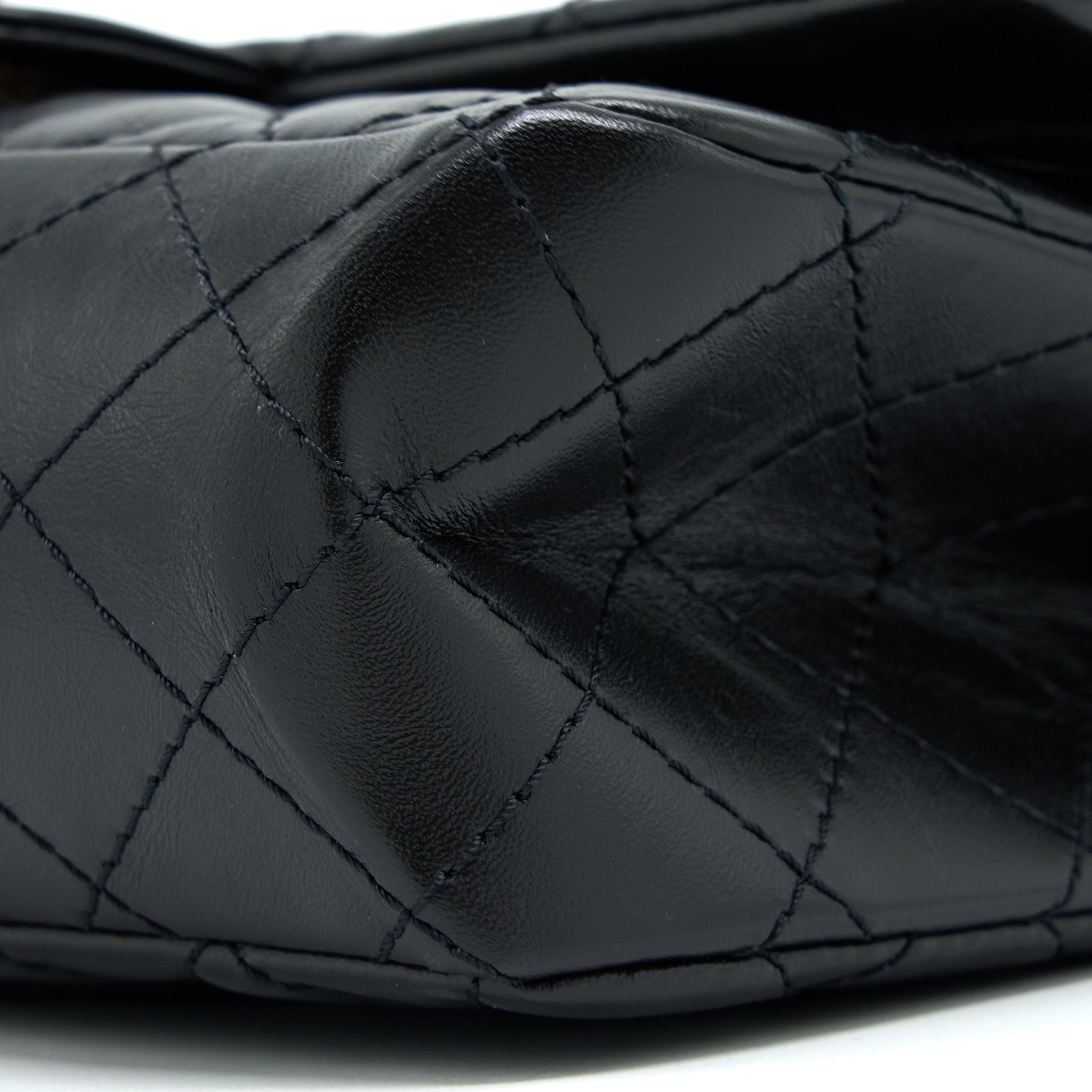 Chanel Small 2.55 Reissue Flap Bag Aged Calfskin Black Brushed