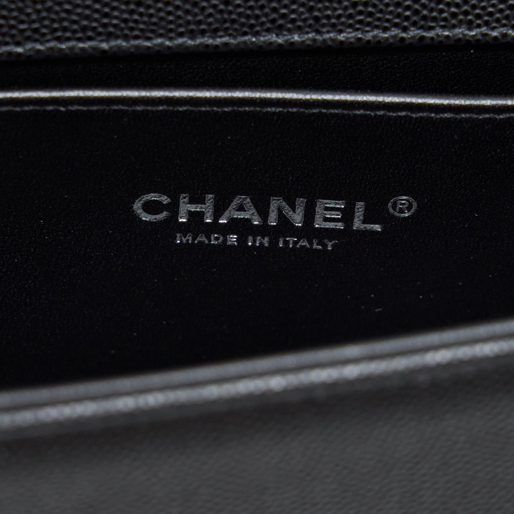 Chanel Small Boy Bag Caviar Black Ruthenium Sliver Hardware