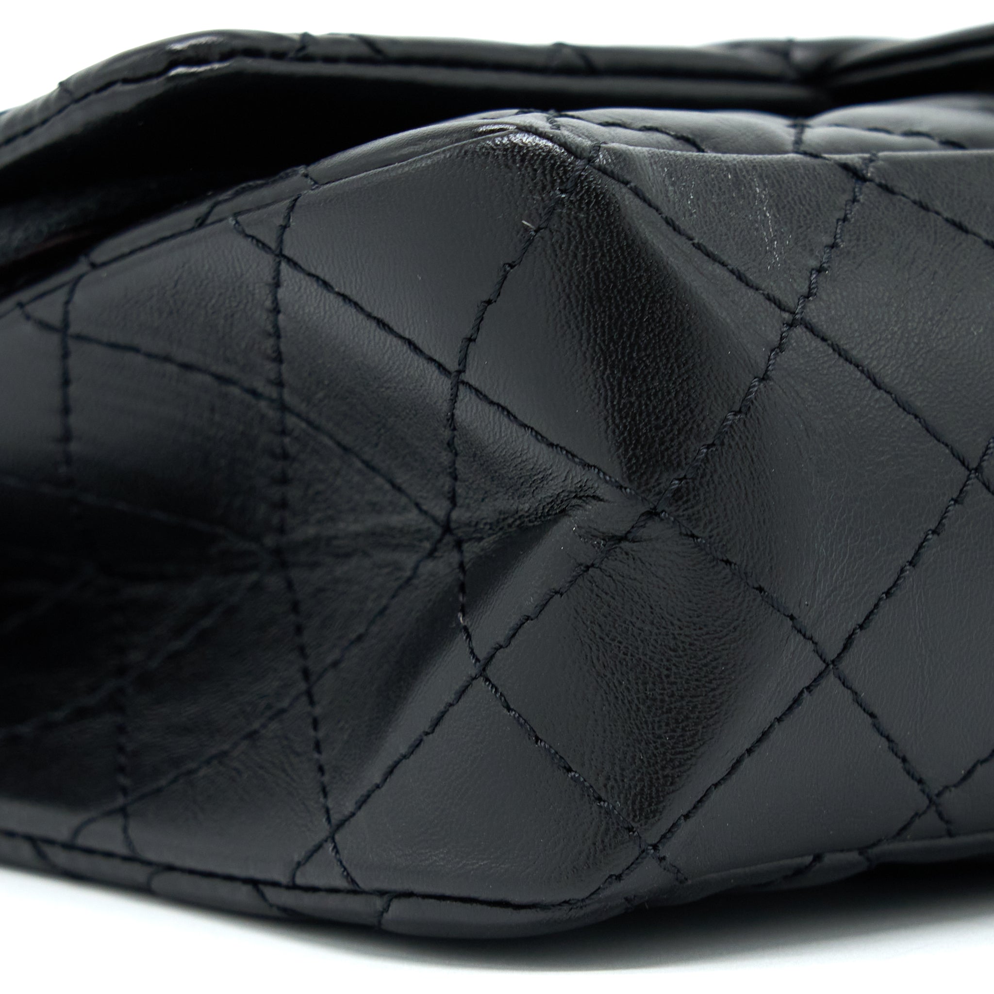 Chanel Small 2.55 Reissue Flap Bag Aged Calfskin Black Brushed
