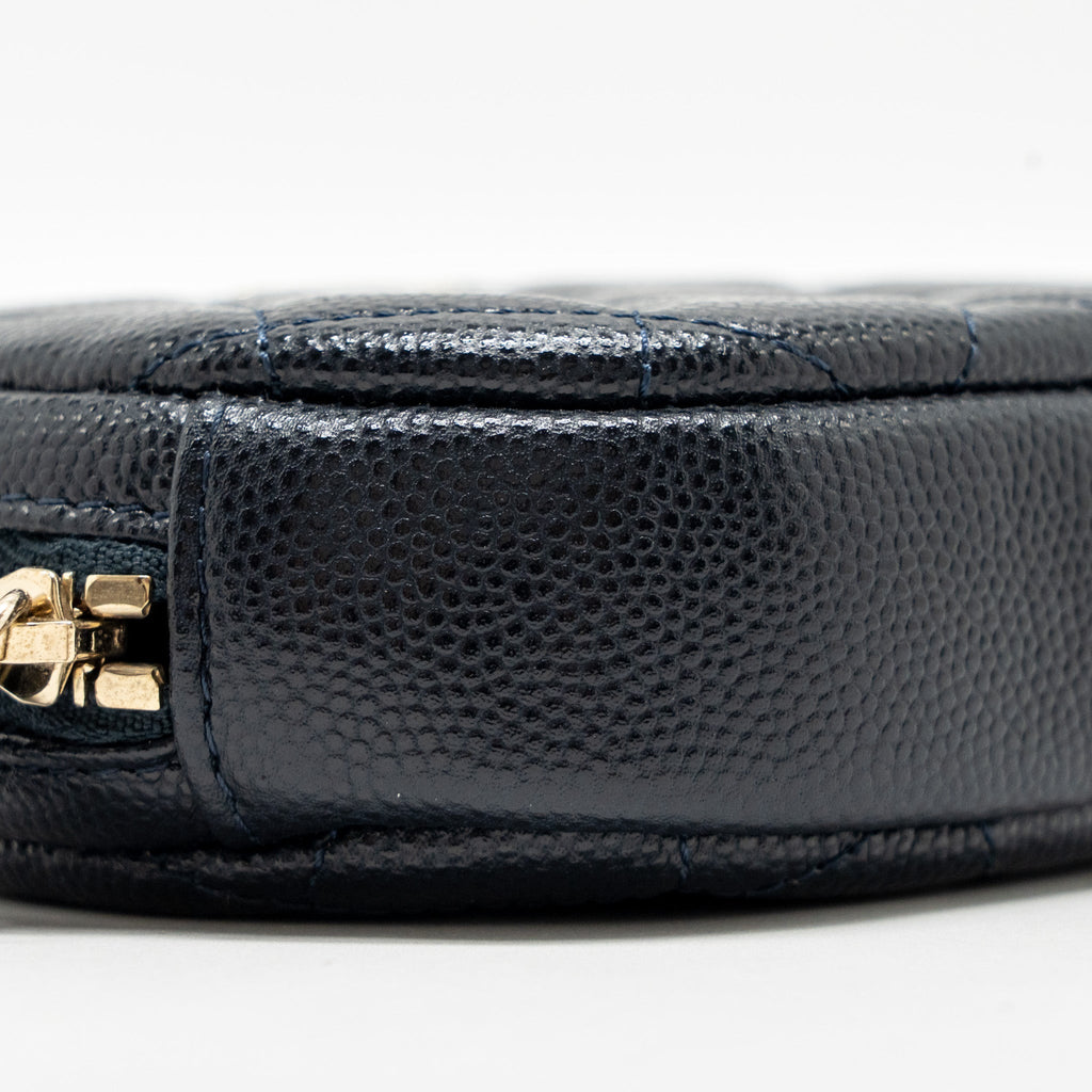Chanel Mini Zipper Coin Purse Caviar Navy L