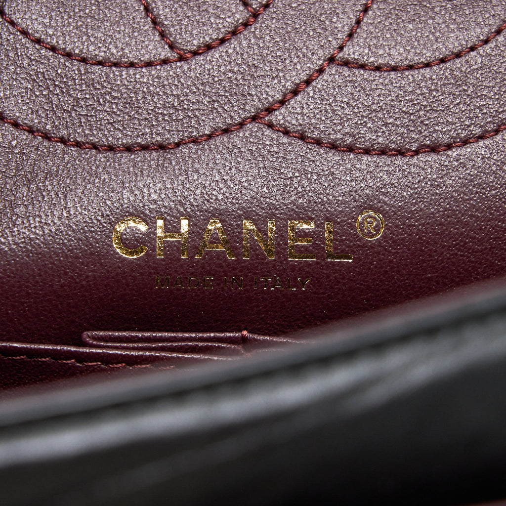 Chanel Small 2.55 Reissue Flap Bag Aged Calfskin Black Brushed