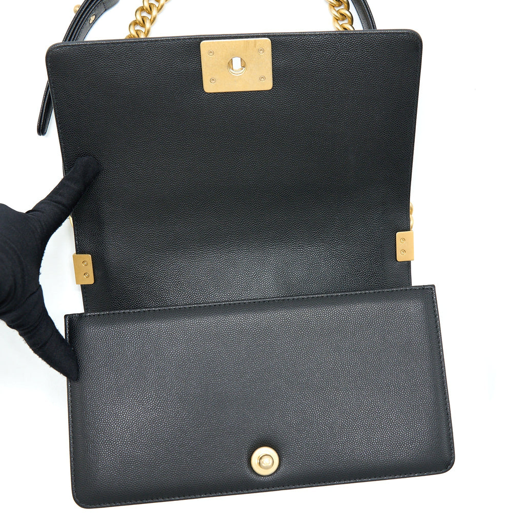 Chanel Medium Boy Bag Caviar Black Brushed