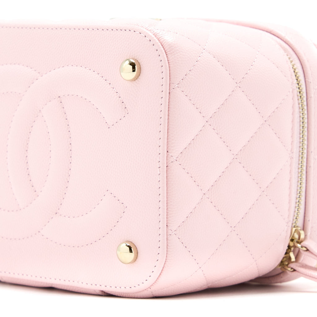 Chanel 22S Top Handle Vanity Bag Caviar Light Pink L (Microchip)