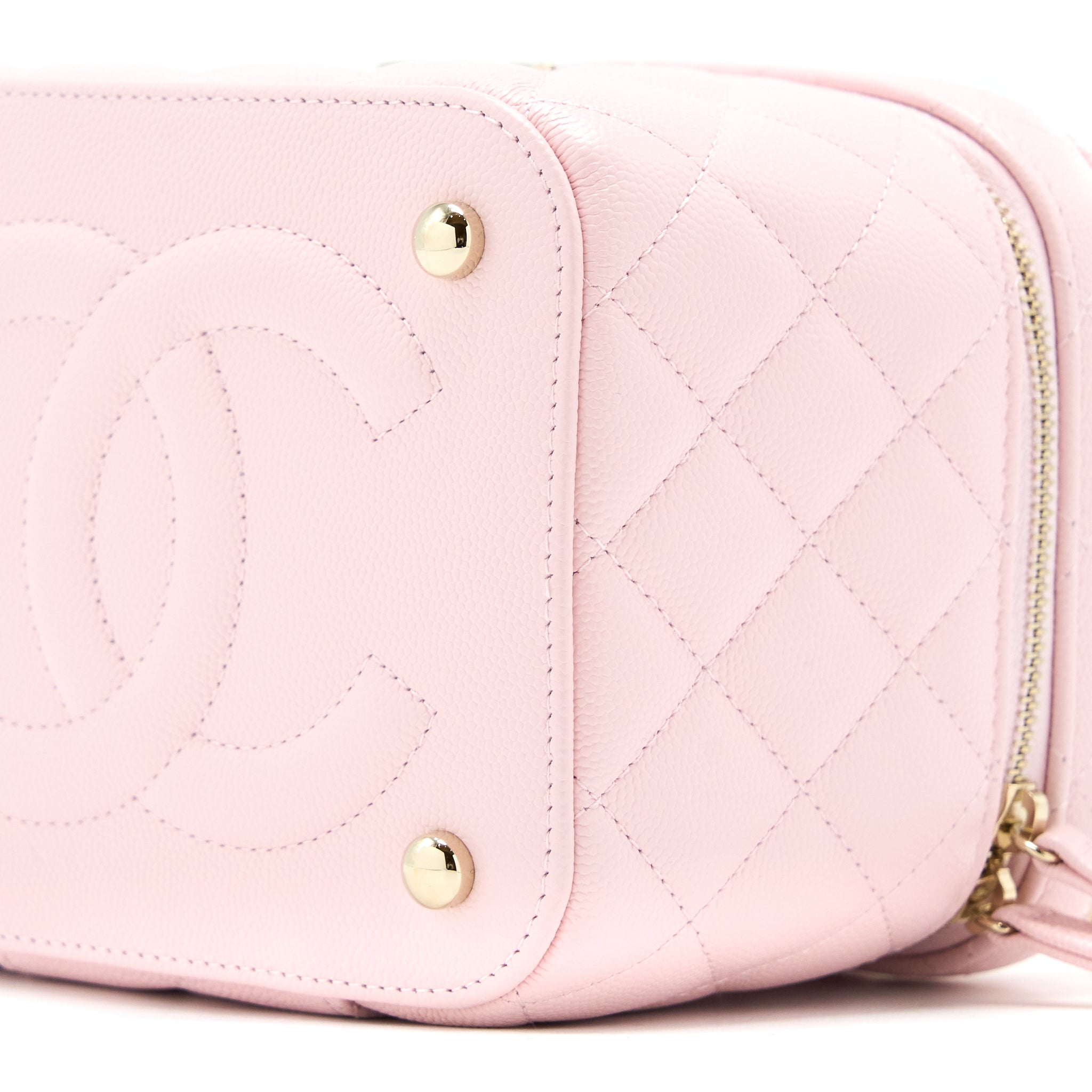 Chanel 22S Top Handle Vanity Bag Caviar Light Pink L (Microchip)