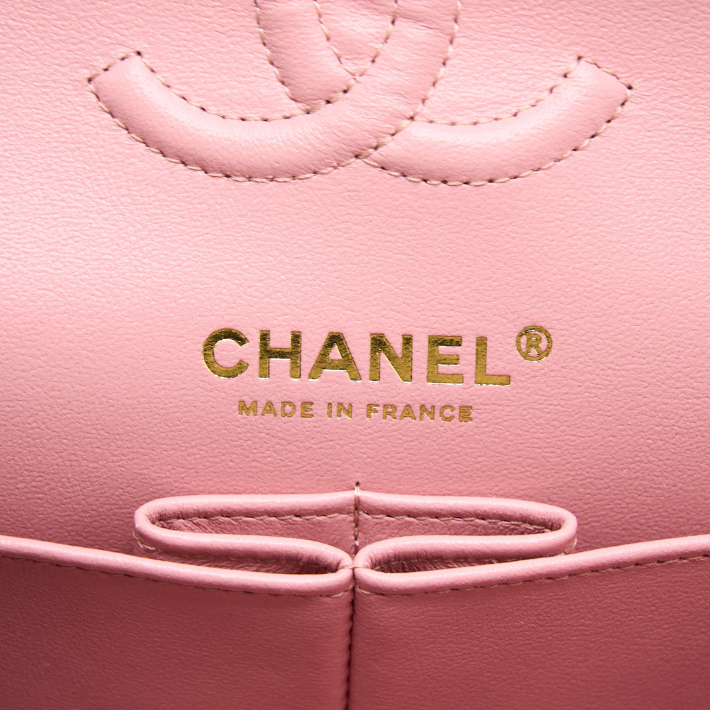 Chanel 22C Small Classic Double Flap Bag Caviar Pink L (Microchip)