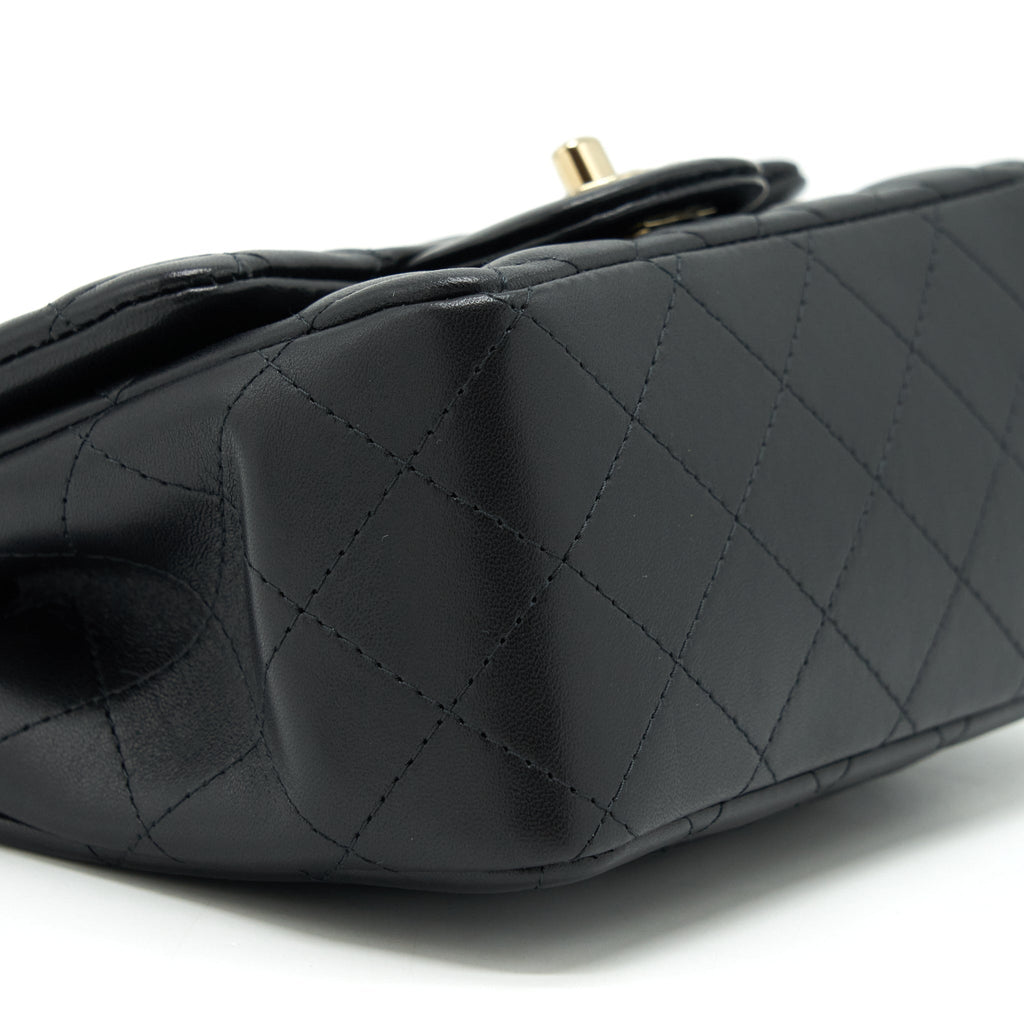 Chanel Mini Square Flap Bag Lambskin Black L