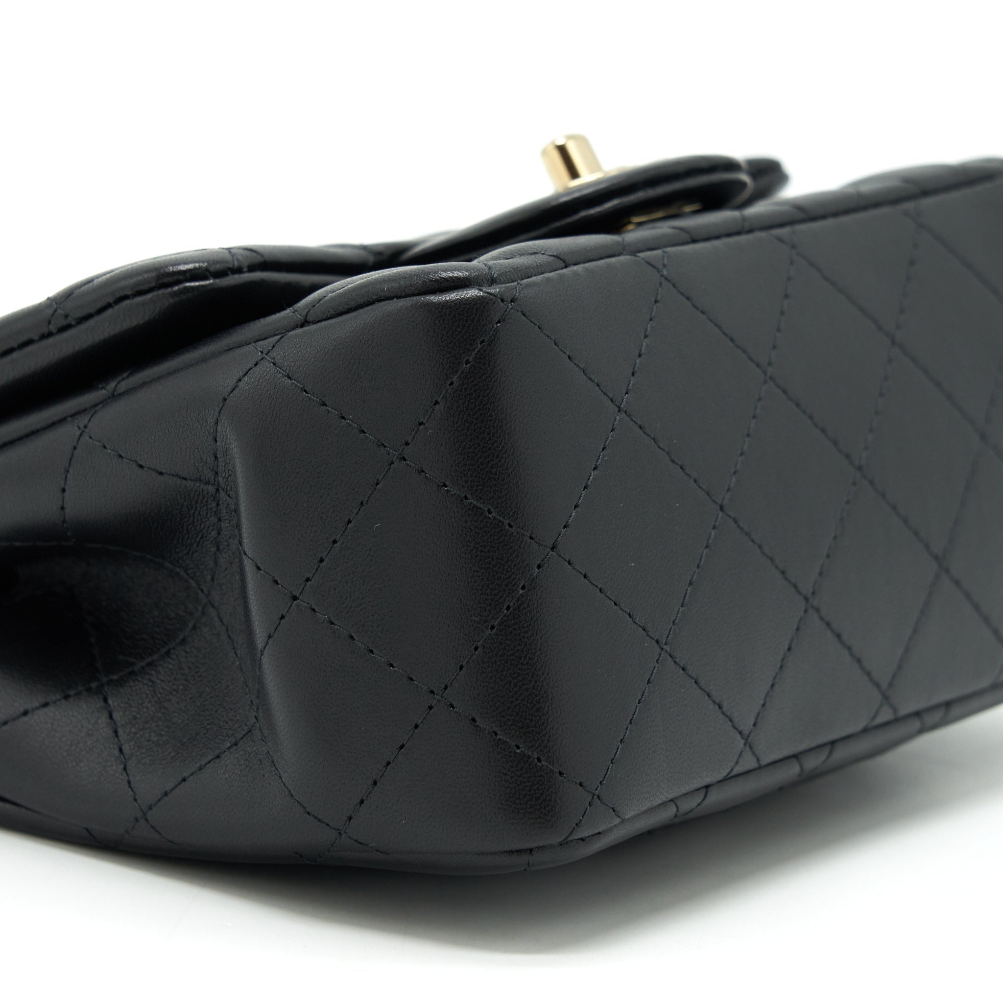 Chanel Mini Square Flap Bag Lambskin Black L