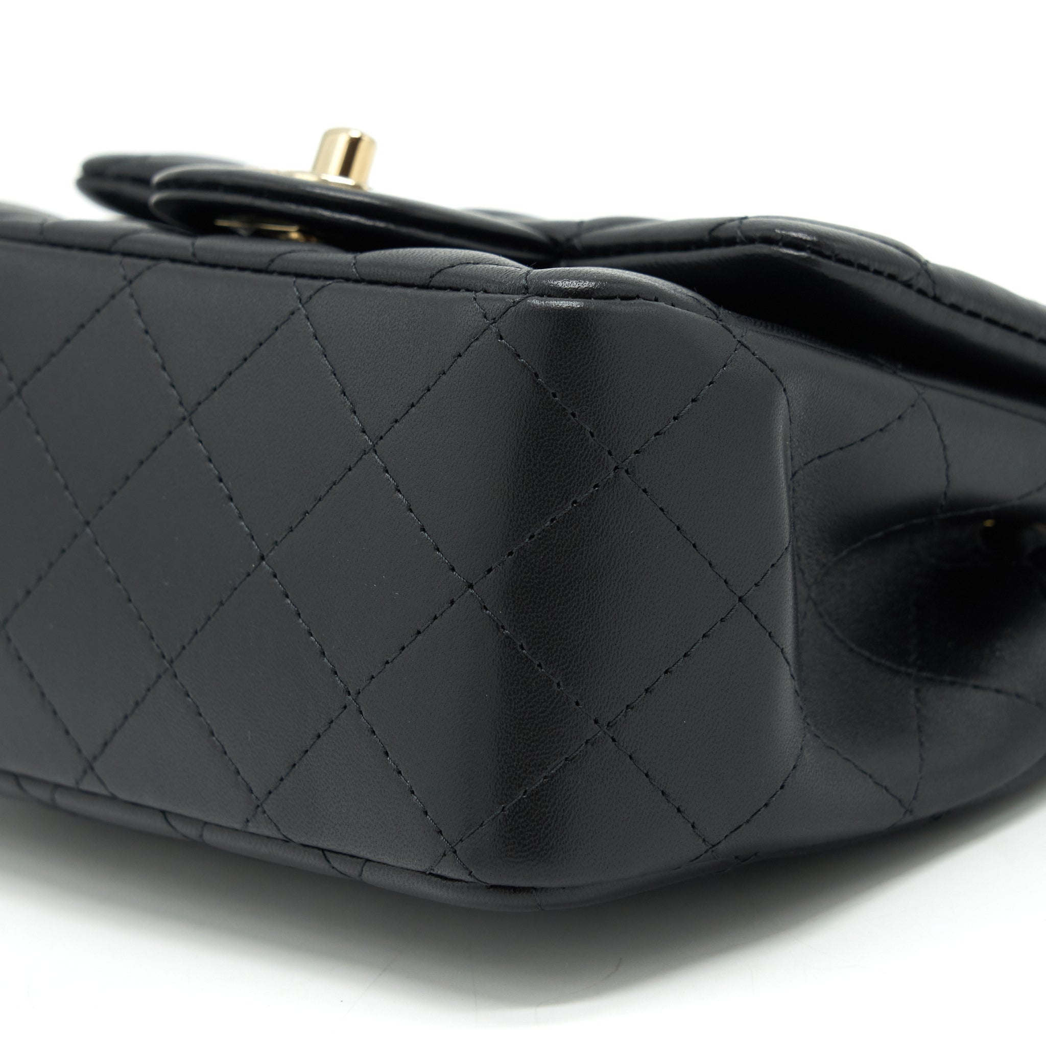 Chanel Mini Square Flap Bag Lambskin Black L