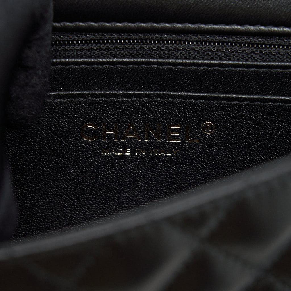 Chanel Mini Square Flap Bag Lambskin Black L