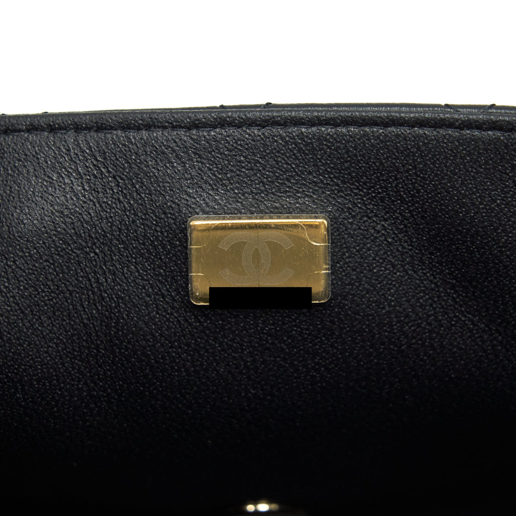 Chanel Mini Square Flap Bag Lambskin Black L