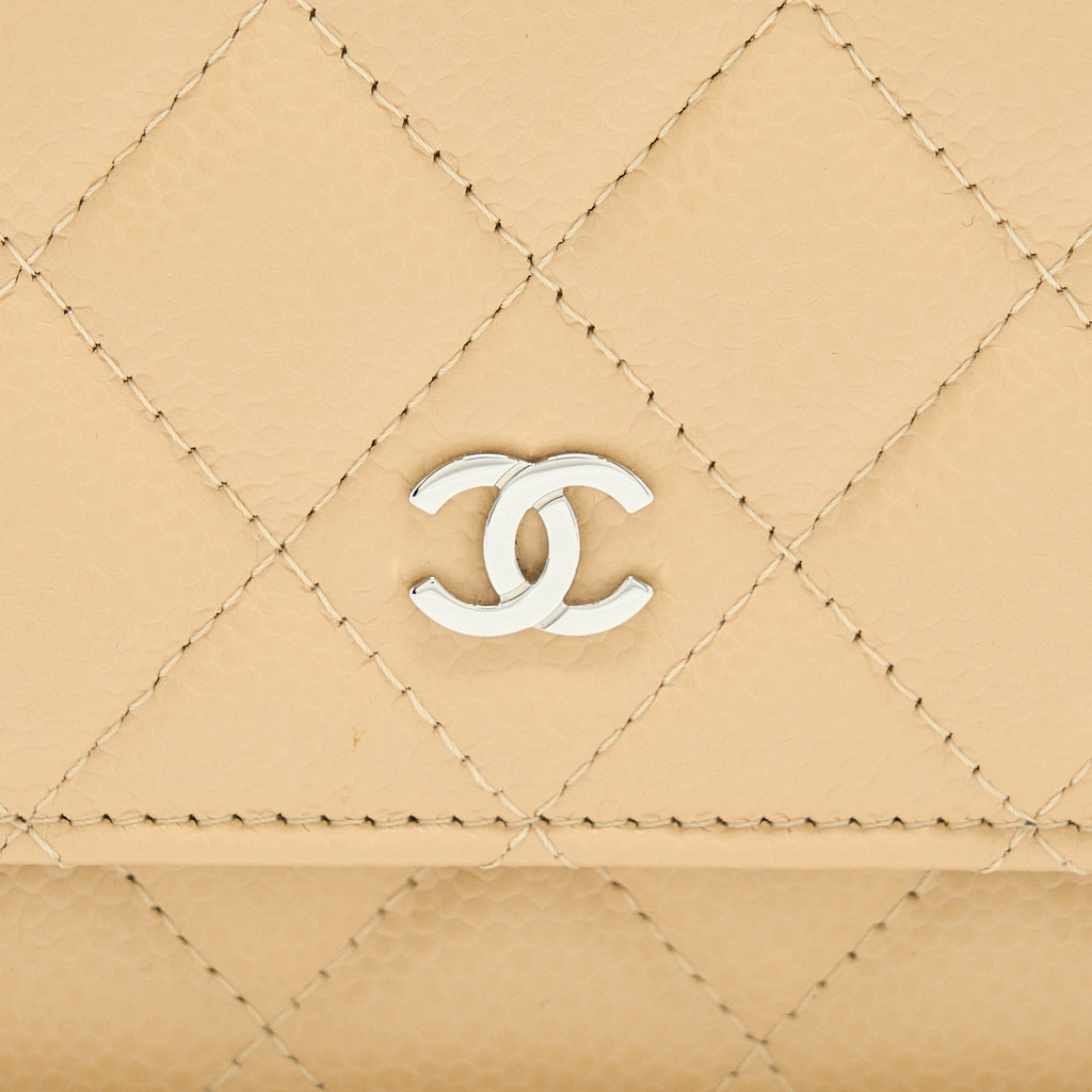 Chanel Classic Wallet On Chain Caviar Beige