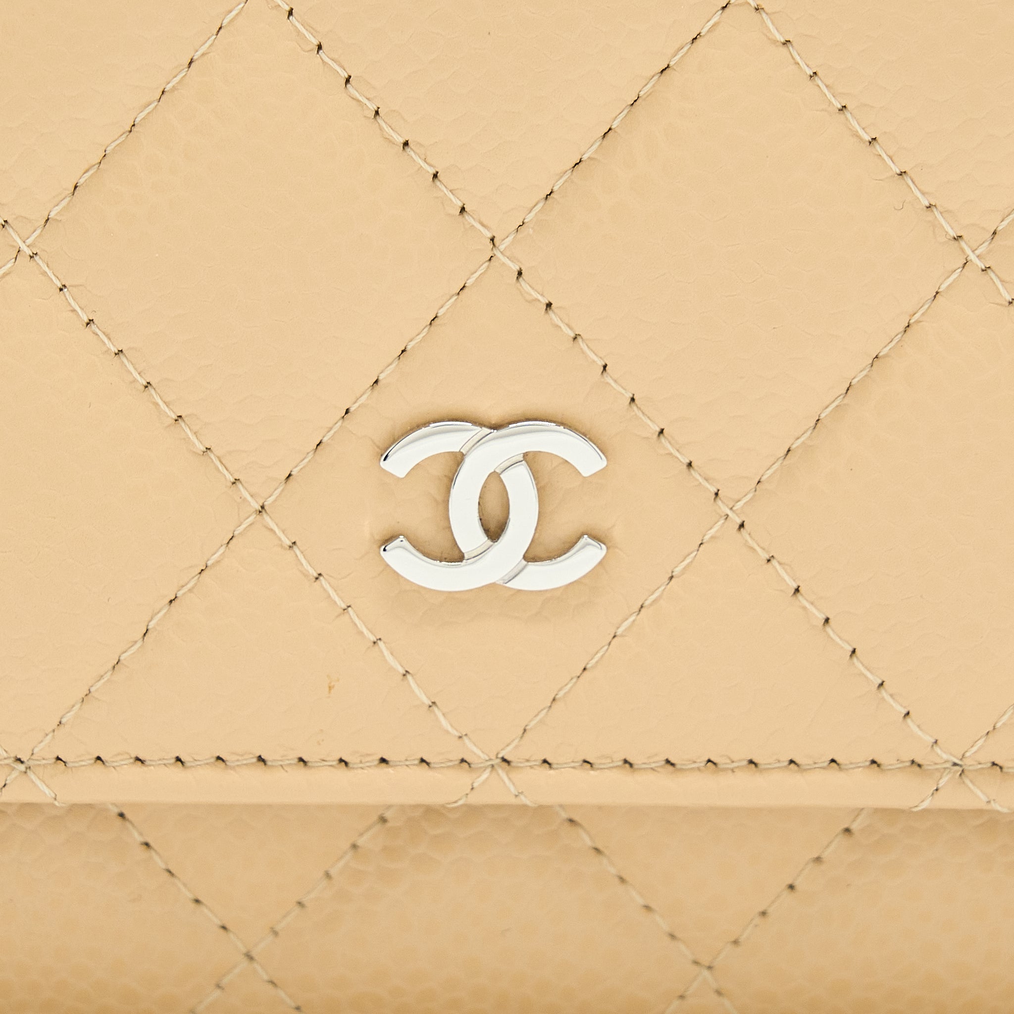 Chanel Classic Wallet On Chain Caviar Beige