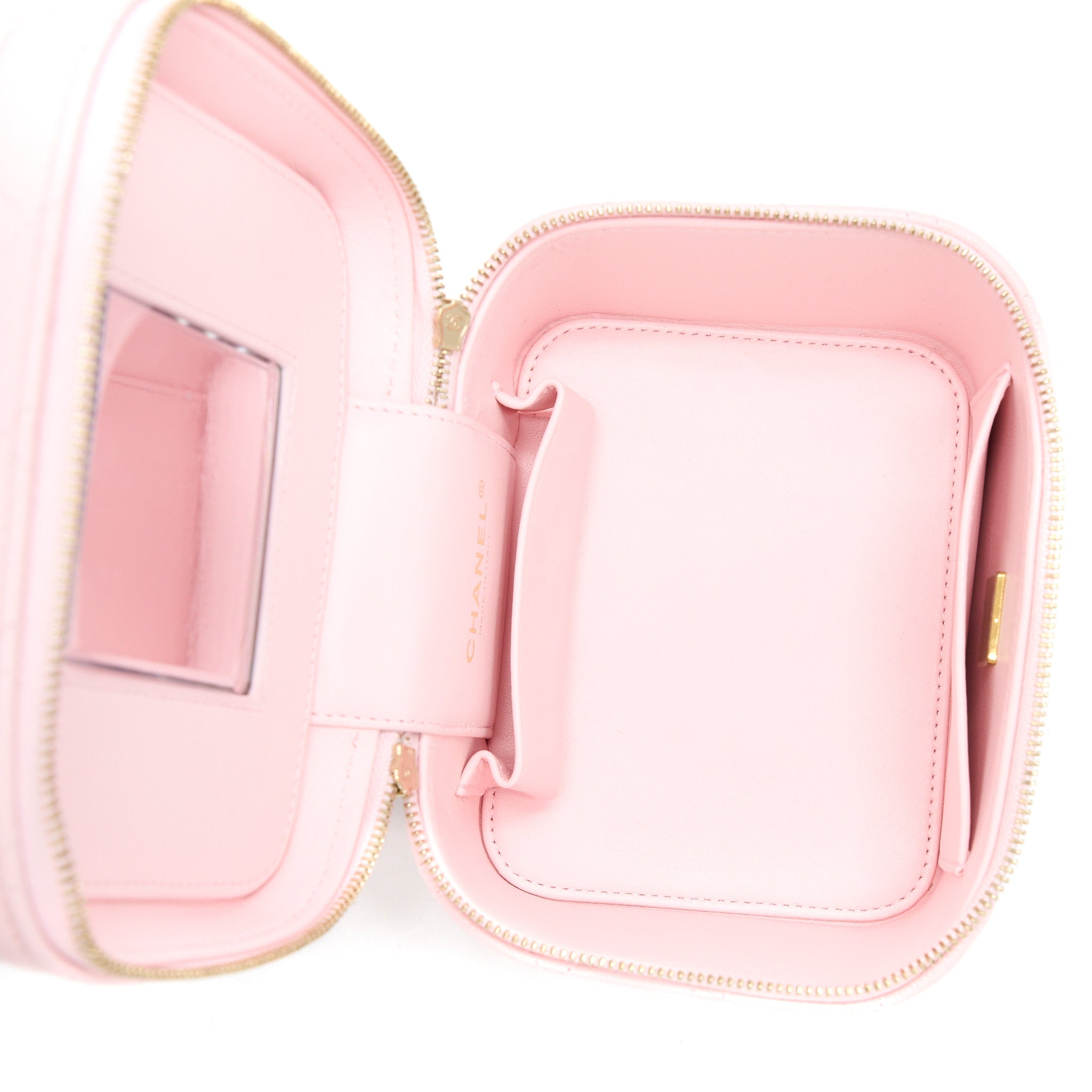 Chanel 22S Top Handle Vanity Bag Caviar Light Pink L (Microchip)