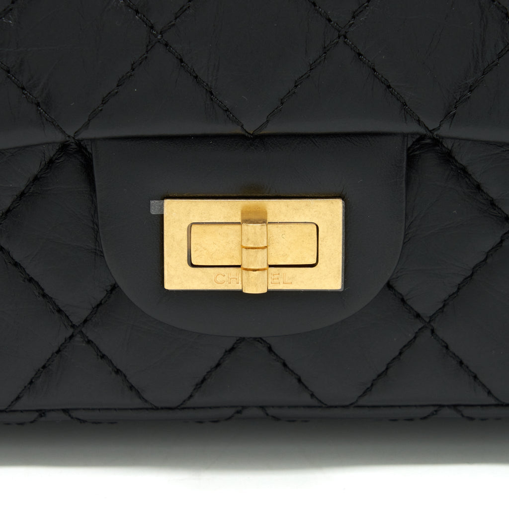 Chanel Mini 2.55 Reissue Flap Bag Aged Calfskin Black Brushed
