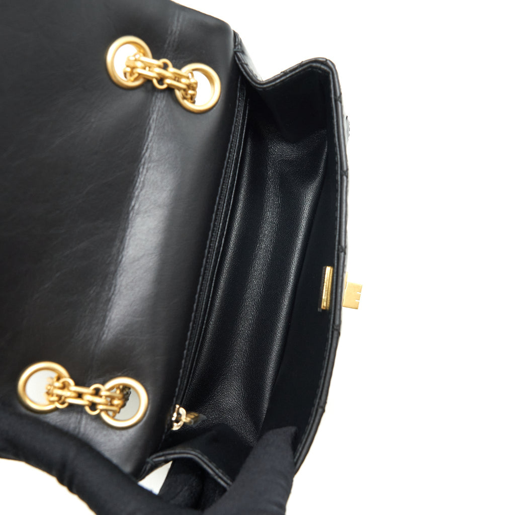 Chanel Mini 2.55 Reissue Flap Bag Aged Calfskin Black Brushed