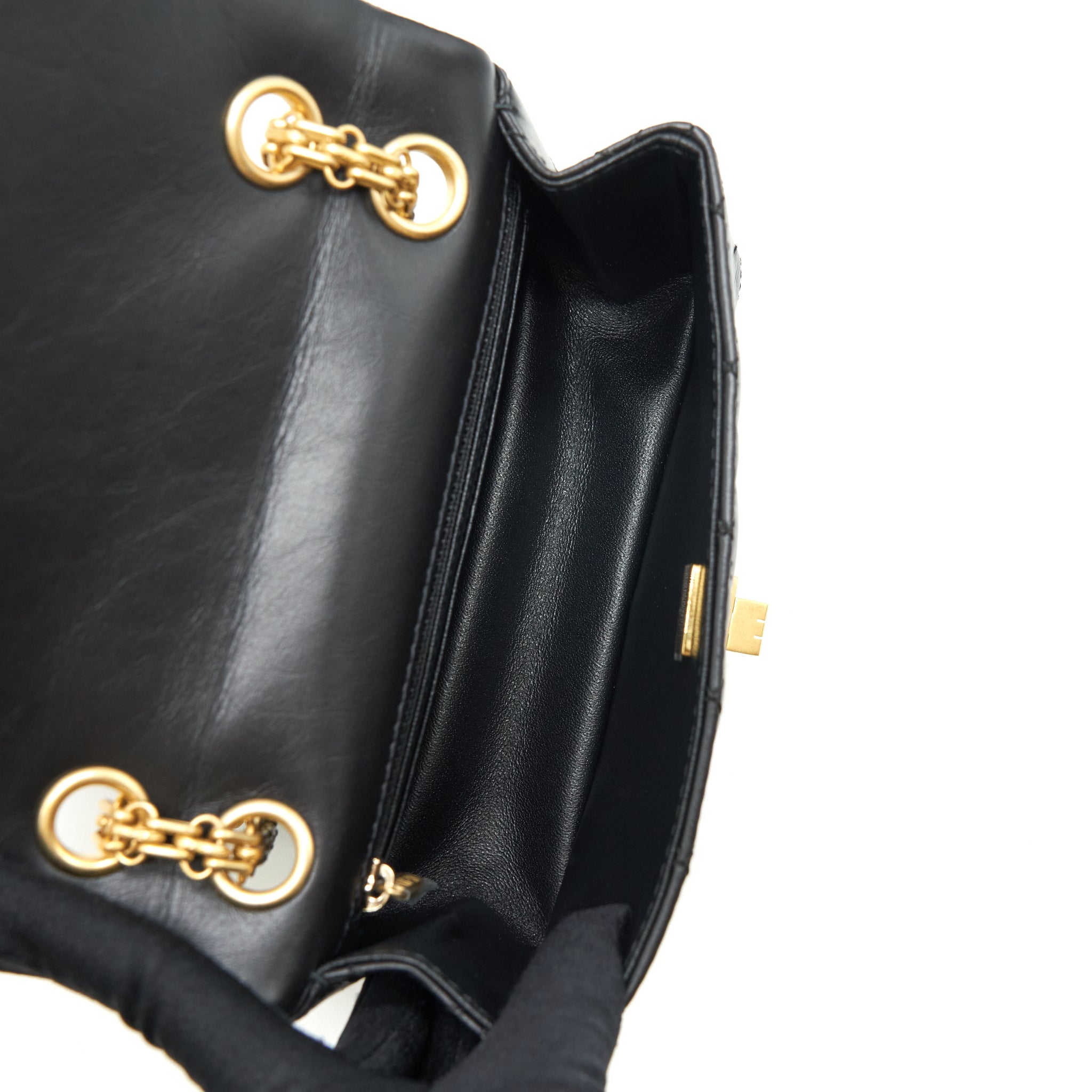 Chanel Mini 2.55 Reissue Flap Bag Aged Calfskin Black Brushed