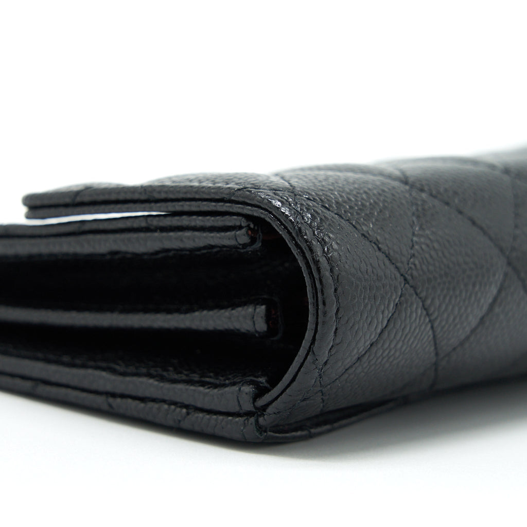 Chanel Flap Wallet Caviar Black