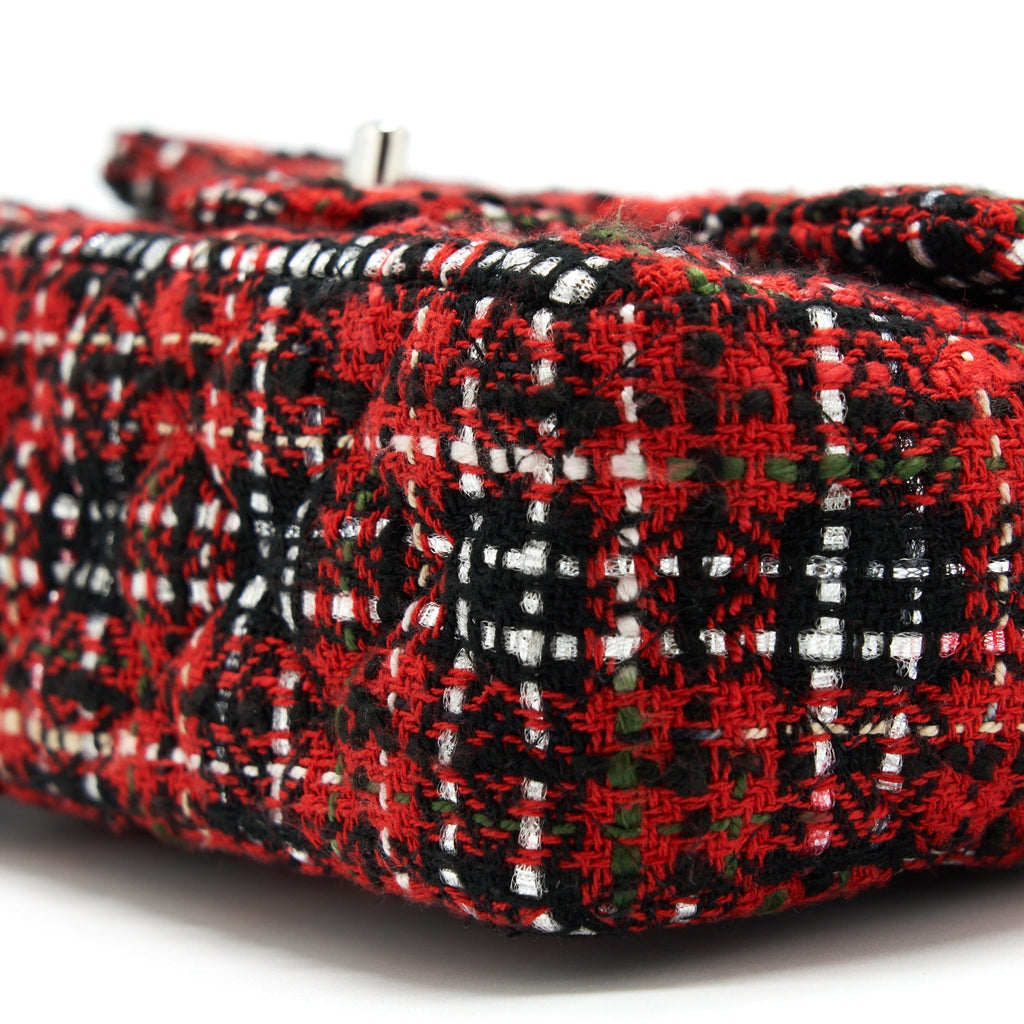 Chanel Mini Rectangular Flap Bag Tweed Red/ Black