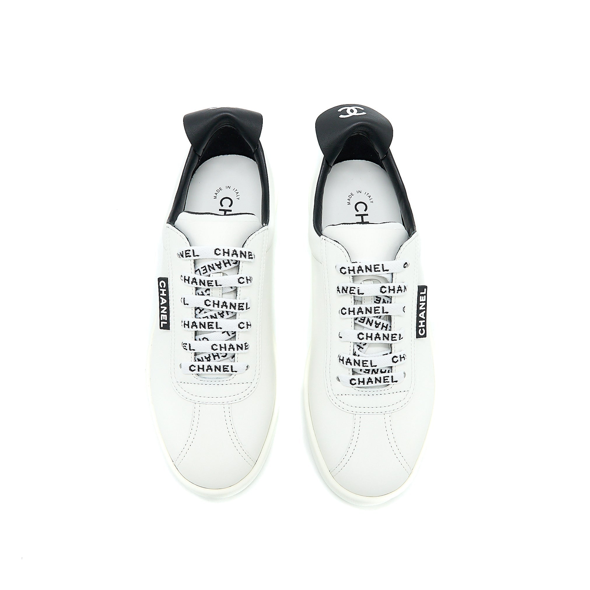 Chanel Size 37 Sneaker Letter Shoelace Calfskin Multicolour
