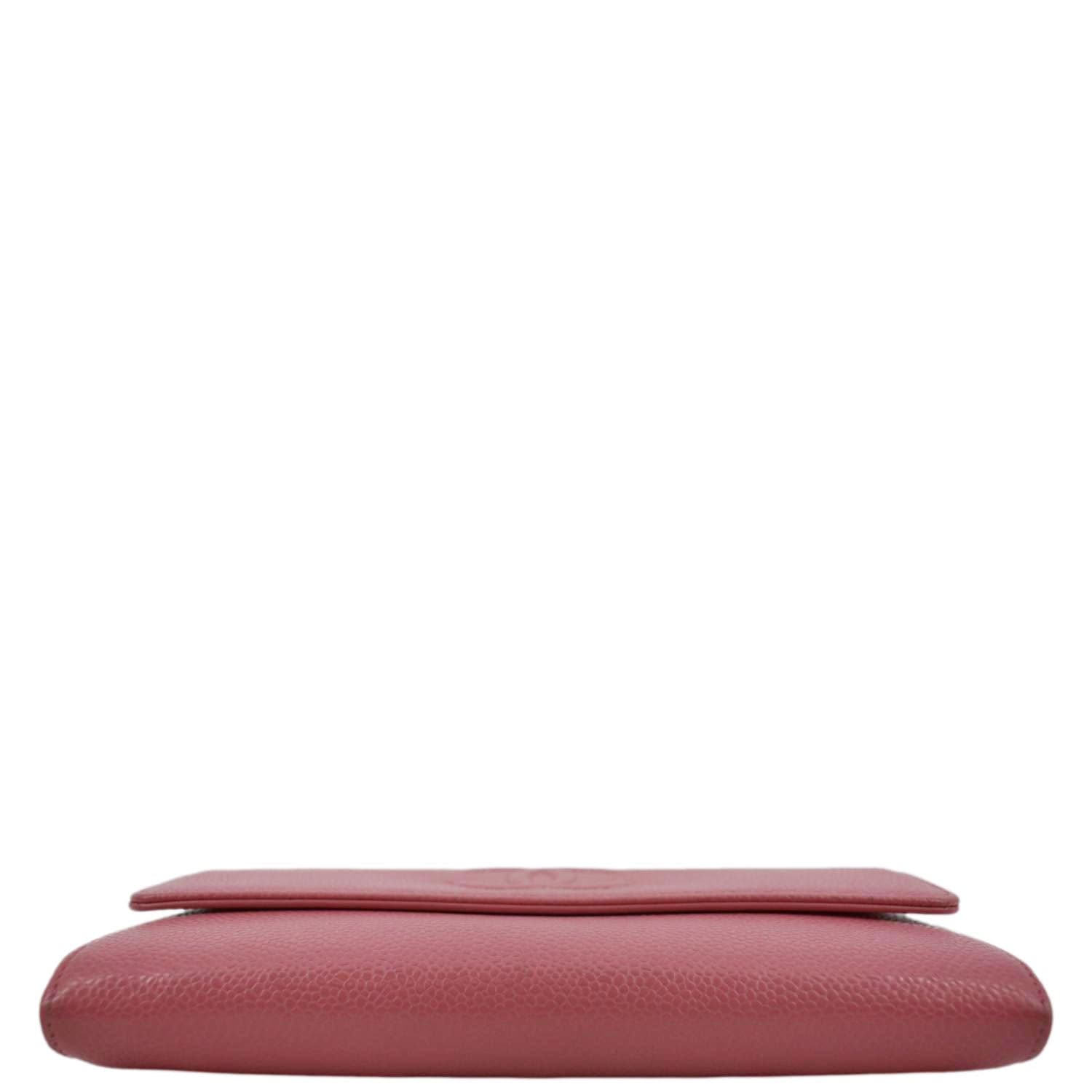 CHANEL Timeless CC Flap Caviar Leather Wallet Pink