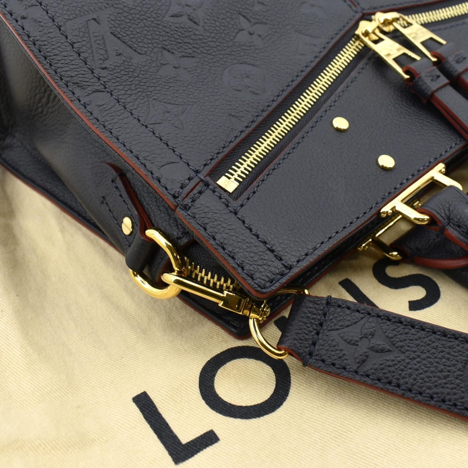 LOUIS VUITTON Sully PM Monogram Empreinte Leather Shoulder Bag Marine Rouge