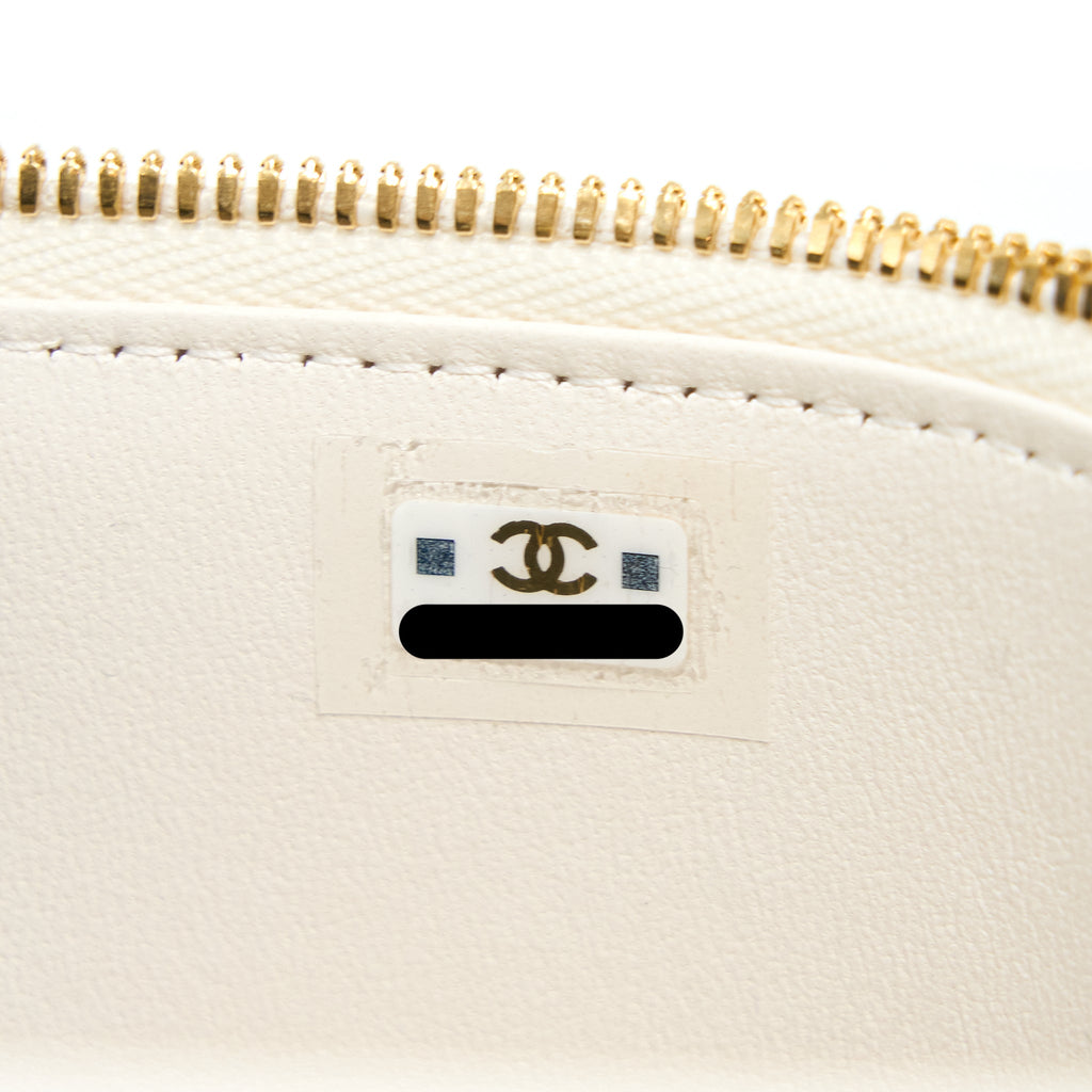 Chanel Coco Letter Long Vanity with Chain Lambskin White