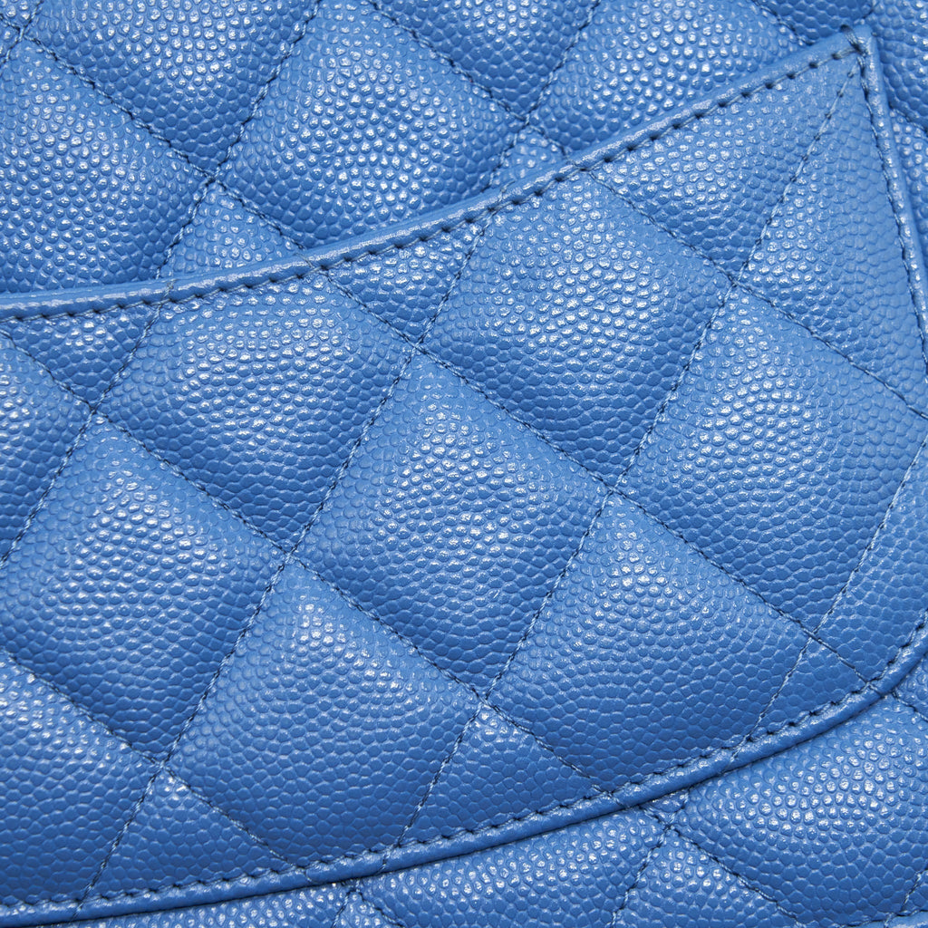 Chanel Classic Wallet On Chain Caviar Light Blue L