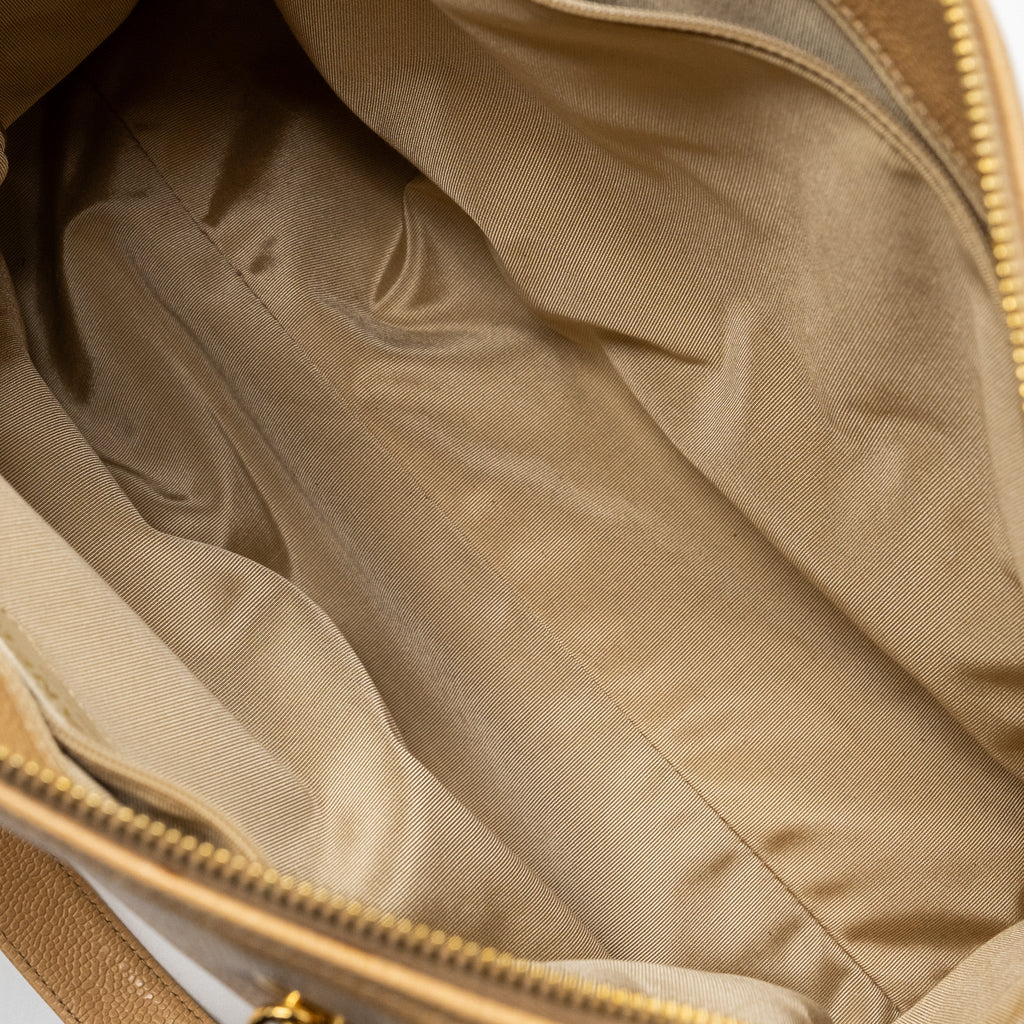 Chanel Vintage Tote Bag Caviar Beige