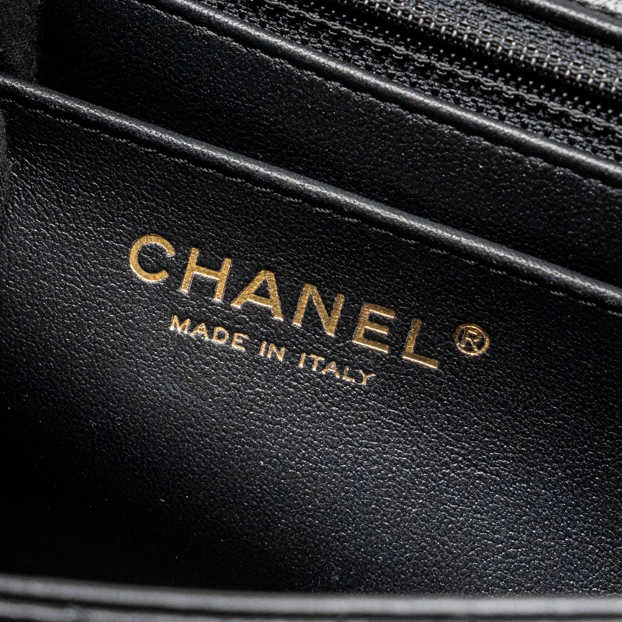 Chanel Crystal Detailed Top Handle Flap Bag Lambskin Black  (Microchip)