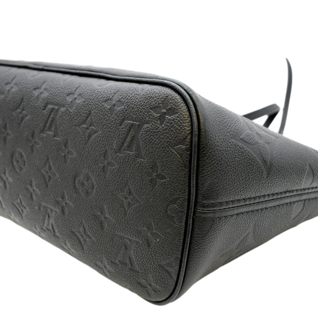 LOUIS VUITTON Neverfull MM Monogram Empreinte Leather Tote Bag Black