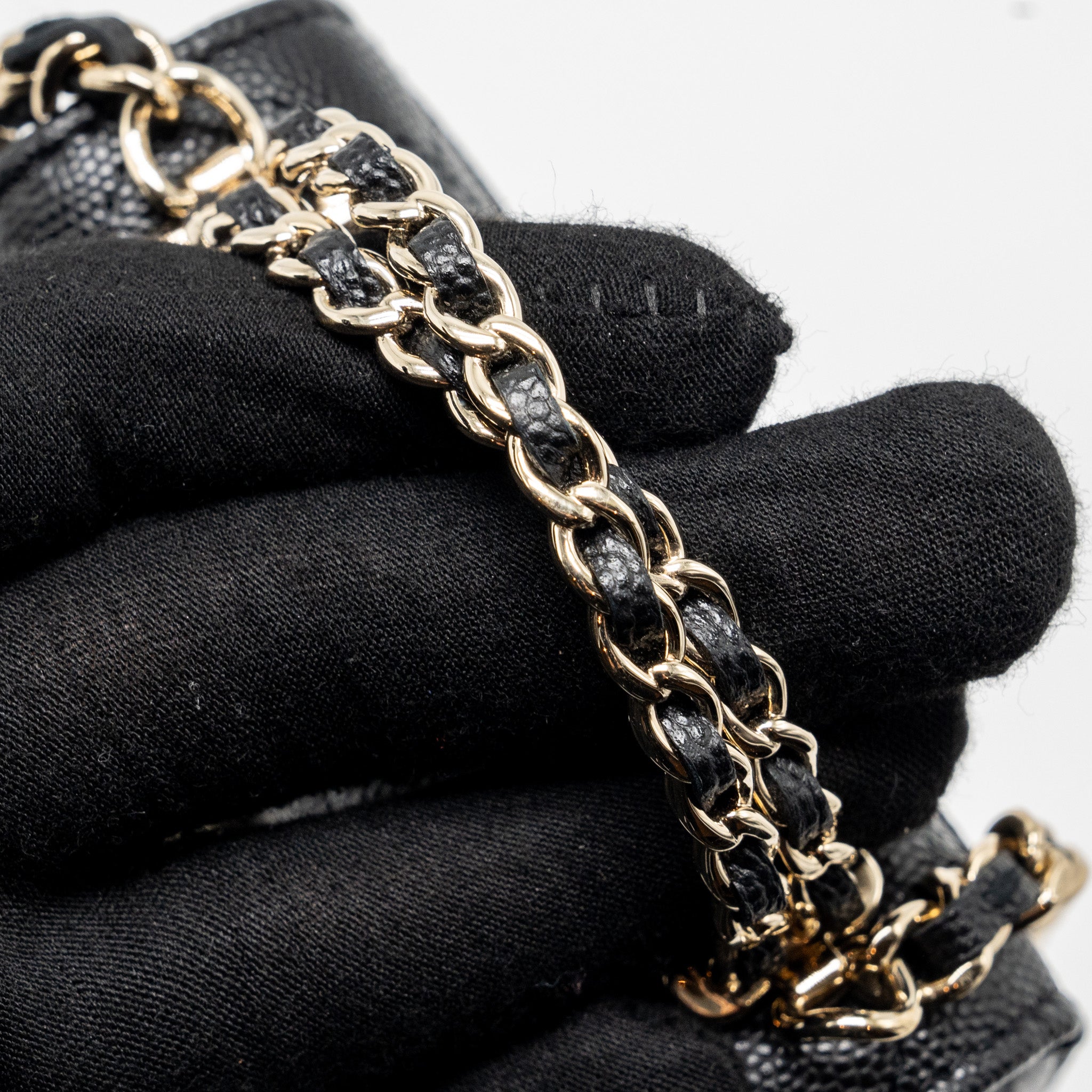 Chanel Mini Top Handle Flap Bag Caviar Black L (Microchip)